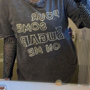 Gray Graphic Tee with Text